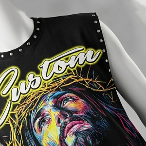 Glory Custom Cropped Graphic Print <b>Rhinestone</b> Tank <b>Top</b> 100% Cotton Jersey New Trending Design Sleeveless T Shirt For Unisex - Product Image 6