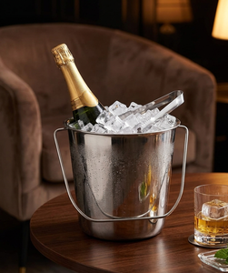 Cubo de Hielo de Acero Inoxidable Martillado Premium con Tapa y Pinzas, Enfriador de Vino y Champán de Doble Pared Aislado para Bares y Fiestas - Product Image 3