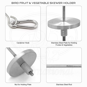 Soporte para Brochetas de Frutas y Verduras de Acero Inoxidable, 8 Pulgadas, con Tuerca Ajustable, Plato Redondo para Sostener Frutas y Gancho de Mosquetón - Product Image 5