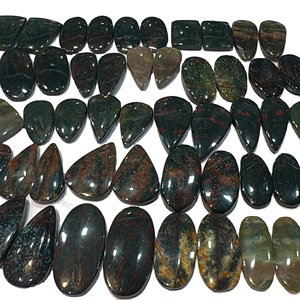 Pierres précieuses naturelles en hématite bleue, taillées en ovale et en coussin, hauteur 6 mm, provenance Australie, pour la création de bijoux uniques - Product Image 1