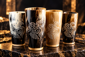 Taza Decorativa Negra y Dorada con Diseño Tradicional Chino de Aves para Uso en el Hogar o Bar - Product Image 6