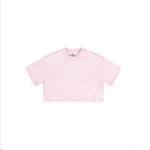 T-shirt Crop Top Oversize 220g pour Femme en Coton Biologique Tricoté Personnalisable Respirant - Product Image 1