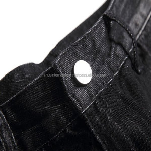 Pantalones Cortos Vaqueros Negros Casuales de Alta Calidad para Hombre, Forrados de Punto, Desgastados, 50% Algodón, 50% Poliéster, ZHUS INTERNATIONAL - Product Image 6