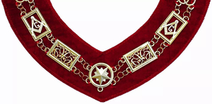 <b>Compass</b> Masonic Council Masonic <b>Chain</b> Collar Gold Plated on Velvet Best Quality Regalia Past Master Metal Masonic <b>Chain</b> Collars - Product Image 2