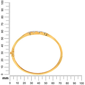 Elegant Wave Diamond Gold <b>Bangle</b> <b>Bracelet</b> for Women | Designer Yellow Gold <b>Bracelet</b> - Product Image 4