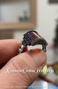 Red <b>Garnet</b> Oxidized <b>Silver</b> <b>Ring</b> | Vintage Artisan Jewelry - Product Image 4