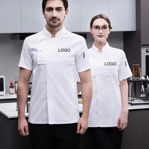 Offre Spéciale – Uniforme de Chef Unisexe en Twill Polyester/Coton à Manches Courtes, Logo Personnalisé, pour Restaurant Chinois, Café, Serveur, Tenue de Travail - Product Image 4