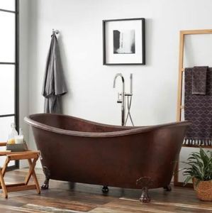 อ่างอาบน้ำทองแดงแบบตั้งพื้นทรงขาตั้งคู่ ดีไซน์หรูหรา พร้อมอ่างอาบน้ำทองแดงแบบตั้งพื้นคู่ ราคาประหยัด - Product Image 4