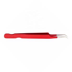 Precision Stainless Steel <b>Eyelash</b> Tweezers Red Smooth Tip For <b>Eyelash</b> <b>Application</b> - Product Image 3