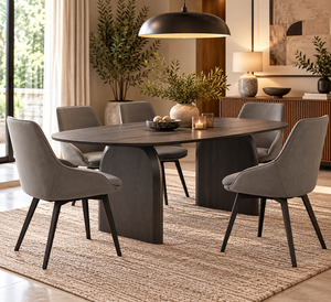 Modern Grey Suede Upholstered <b>Dining</b> <b>Chair</b> Ergonomic Bucket Seat with Black Metal Legs Nordic Style Light Luxury <b>Dining</b> <b>Chair</b> - Product Image 6