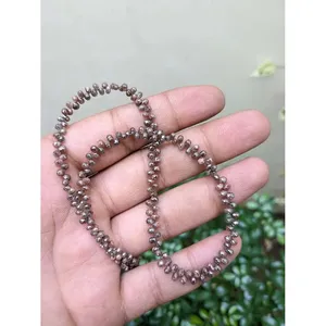 Perles de diamants naturels en forme de goutte d'eau champagne, 2,5-4 mm, qualité AAA+, fantaisie, percées au laser, facettées, pour la fabrication de bijoux - Product Image 3