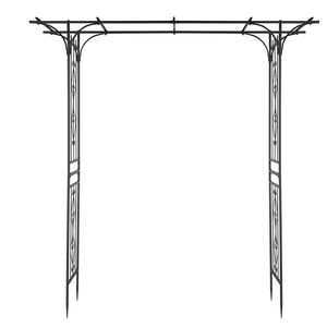 Arco da Giardino Nero in Tubo di Ferro da 16mm con Parte Superiore Piatta, Dimensioni 206*41*216cm, Recinzione, Traliccio e Cancelli - Product Image 6