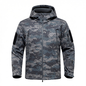 Unisex Winter Waterproof Long Soft Shell <b>Jacket</b> Breathable Polyester Fleece <b>Mandarin</b> <b>Collar</b> Zipper Design for Outdoor Use - Product Image 1
