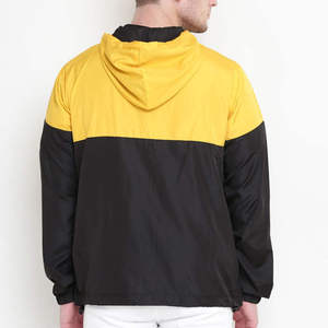Custom High Quality Men Two Tone Color Block Windbreaker <b>Jacket</b> <b>Lightweight</b> <b>Waterproof</b> Hooded Outdoor Sportswear <b>Running</b> Coat - Product Image 2