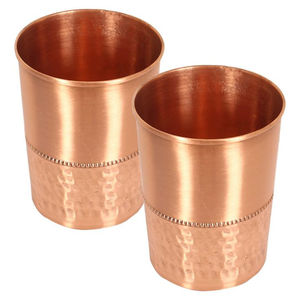 Juego de 2 vasos de cobre puro hechos a mano, diseño martillado, para agua, utensilios de cocina, vasos de cobre a bajo precio - Product Image 1