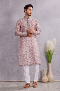 <b>Men's</b> Long <b>Kurta</b> 100% Cotton Digital Printed Textured Eid Diwali Festival Wear <b>Kurta</b> Available at Affordable Price - Product Image 2
