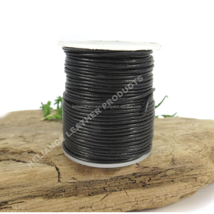 High Demand 2mm Regular Black Round Leather <b>Cord</b> Spool for DIY Jewelry for Bracelets Decorative, DIY Projects - Product Image 3