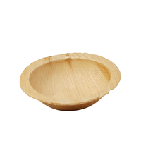 Ensemble de 2 bols ronds écologiques jetables en feuille d'arec, biodégradables, en feuille de palmier, pour soupes et salades, vente en gros