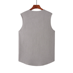 Camiseta sin mangas para hombre, estilo casual de verano, cuello en V, suave, cómoda, transpirable, ligera, a la moda - Product Image 2