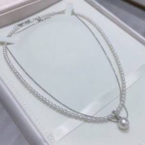 Collier en argent S925 avec pendentif en forme de gourde et perle d'eau douce naturelle à forte luminosité, luxe simple, mode de niche - Product Image 2