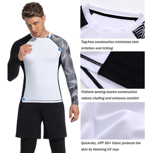 Custom Clothing Rush Guard Sun Protection Clothing Men Compression Shirt Rashguard Men Rash Vests Rash Guard Best Rash Guards - Product Image 6