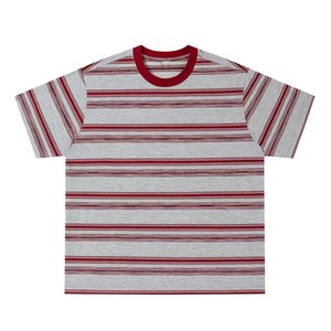Camiseta a Rayas de Algodón Peinado Sublimado Transpirable al por Mayor, Anti-Pilling, Ropa Casual para Hombre - Product Image 1