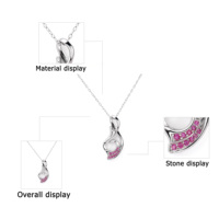 Magnifique collier pour femme en argent 925, collier pendentif tendance avec un attrayant ensemble de zircons