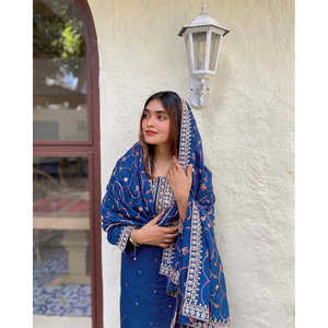 Top de fiesta bordado para mujer Plazzo Dupatta Set - Product Image 5