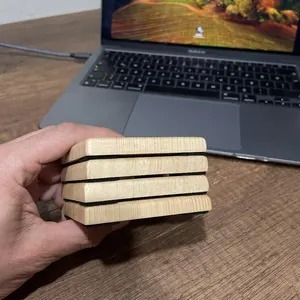 Wooden coaster Made Modern Eco Friendly Square Natural <b>Walnut</b> Wood Coasters <b>Table</b> Decorative Mats Pads for Wedding Parties Bars - Product Image 3
