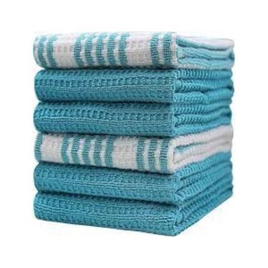 2026 100% Cotton 40x60 Cm Sea Green Checked Custom Embroidered Kitchen Absorbable Gift High-quality Dish Towel Made in Turkey - Product Image 2