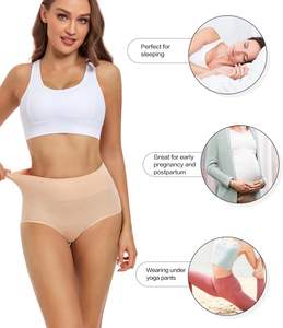 Ropa Interior Femenina de Cintura Alta de Buena Calidad, Suave al Tacto, Algodón Elástico, Transpirable, Soporte Delicado, Cobertura Total, Uso Diario, Suave - Product Image 2