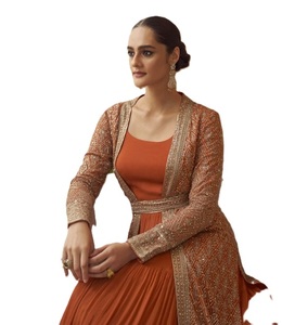 Modest Embroidery Work Polyester Chinon Women Party Evening Floor Length <b>Dress</b> Middle East <b>Long</b> Sleeves Arabic Luxury Abaya - Product Image 6