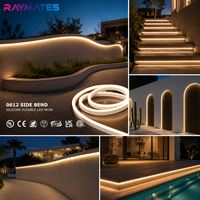RAYMATES Factory 0612 Strip lampu Neon Led silikon lengkung samping 24V IP67 putih/CCT/RGB untuk Kabinet luar ruangan & dalam ruangan