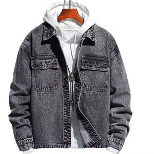 Veste en jean pour homme, prix bas, haute qualité, logo personnalisé imprimé, grandes tailles, veste en jean personnalisée pour homme - Product Image 1