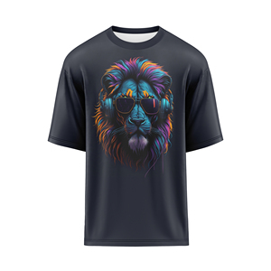 Camiseta de Hombre Oversize con Estampado de Alta Densidad, Algodón Premium, Impresión Gráfica en Relieve, Cuello Redondo, Manga Corta, Estilo Casual Urbano - Product Image 2