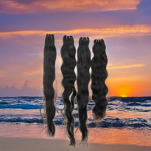 Venta al por mayor 26 pulgadas hueso recto Yaki SUR DE LA India extensión del pelo del templo doble dibujado ligera onda cruda cabello humano trama recta - Product Image 1