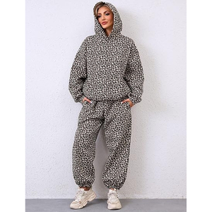 Conjunto Deportivo de Mujer en Algodón y Poliéster, Sudadera con Capucha Anti-Pilling y Pantalones Deportivos hasta el Tobillo, Ropa Deportiva Transpirable e Informal - Product Image 6