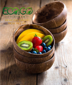 Wholesale Vietnamese Natural Wood Handicraft Eco-Friendly Coconut Shell Bowl <b>Small</b> with Spoon for Presents Desserts Salads - Product Image 1