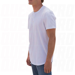 เสื้อยืดเฮนลีย์แขนสั้นผู้ชาย สีขาว ผ้าฝ้ายออร์แกนิค 100% คุณภาพพรีเมียม ระบายอากาศได้ดี ทรงปกติ ผ้าไม่หดตัว ได้รับการรับรอง - Product Image 4