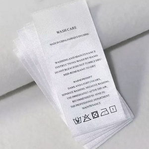 Étiquettes tissées écologiques blanches imprimées avec logo, fabriquées à l'aide d'un métier à tisser à navette pour vêtements, sacs, chaussures et articles de mode - Product Image 6