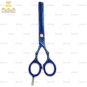 Tijeras de Peluquería Profesionales para Adelgazar el Cabello, Acero Inoxidable Japonés, Titanio Azul, Cuchillas de Corte de Larga Duración - Product Image 2