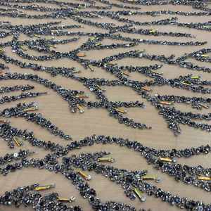 Tela Bordada con Lentejuelas de Cristal y Pedrería, Color Rosa Nude, con Cuentas y Malla de Encaje, para Vestidos de Fiesta y Prendas de Alta Costura - Product Image 1