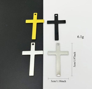Colgantes de Cruz Hechos a Mano en Acero Inoxidable, Dorados, Plateados, Negros, Multicolores, Amuletos Religiosos Cristianos al por Mayor - Product Image 3