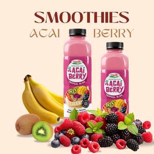 ผลิตภัณฑ์ใหม่ เครื่องดื่มสมูทตี้อะไซเบอร์รี่เพื่อสุขภาพ น้ำผลไม้สด 500 มล. แบรนด์เครื่องดื่ม ผู้ผลิต OEM ตัวอย่างฟรี ฮาลาล - Product Image 3