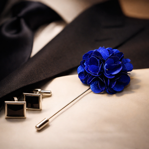 Broche à revers en émail durable pour homme, motif floral |   Boutonnière faite à la main |   Épingle à fleur pour costume de marié, accessoire de blazer formel - Product Image 4