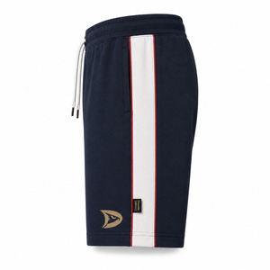 Shorts Bermuda Homme Bleu Marine à Cordon de Serrage avec Bandes Latérales Blanches et Logo – Collection Décontractée 2026 (Vente en Gros) - Product Image 3