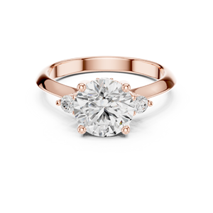 Joyas Misha, anillo de diseño de corazón abierto chapado en oro rosa de 14 quilates, regalo romántico para aniversario o Día de San Valentín - Product Image 1