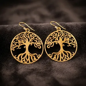 Boucles d'oreilles pendantes en laiton en gros – Designs ethniques, bohèmes et contemporains - Product Image 1