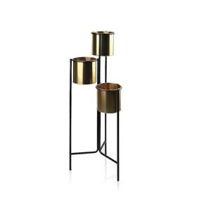 Macetero de metal chapado en oro, el más vendido, con soporte para arreglos de plantas en balcones, jardines y patios exteriores. - Product Image 2