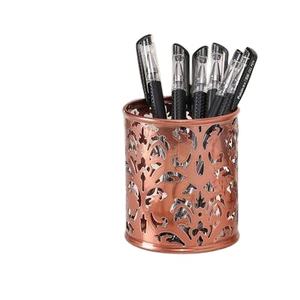 Porte-stylos et crayons en fer forgé fait main, finition cuivre, léger, design contemporain, vase de bureau pour la maison, le bureau ou la salle d'étude - Product Image 1